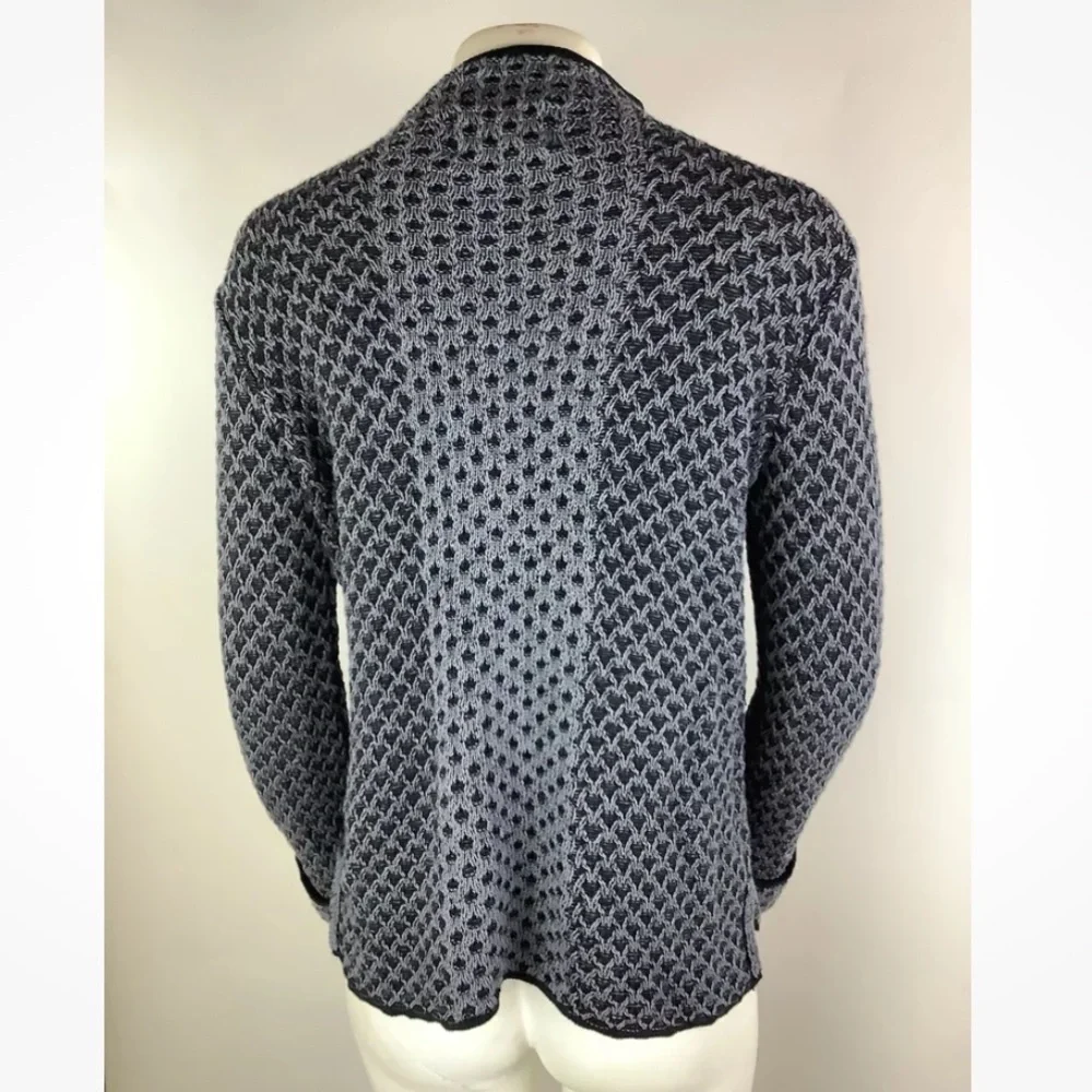 Habitat Sz XS Waffle Knit Pullover Sweater Blue 100% Cotton Mock Neck - Picture 4 of 6